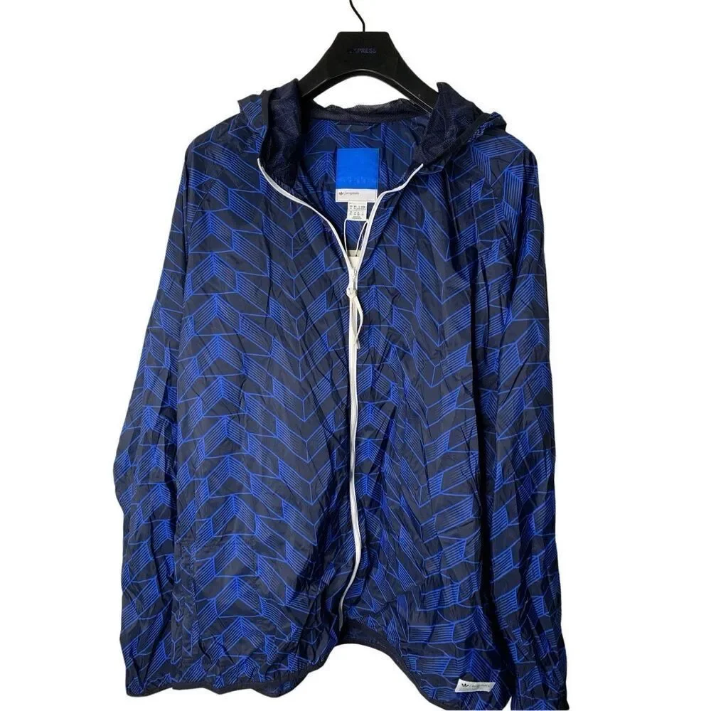 Adidas Originals windbreaker jacket blue men's size XL NEW WITH TAGS